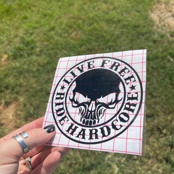 Live Free Ride Hardcore Vinyl Decal | Motorcycle Rider | Motorcycle Decal | - Picture 2 of 9